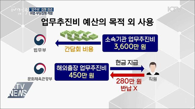 '업추비' 부당 집행 35건···관련자 징계 요청