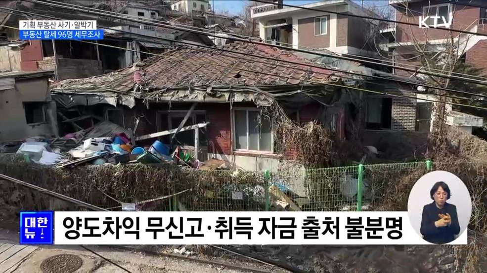 기획부동산 사기·무허가건물 투기···96명 세무조사