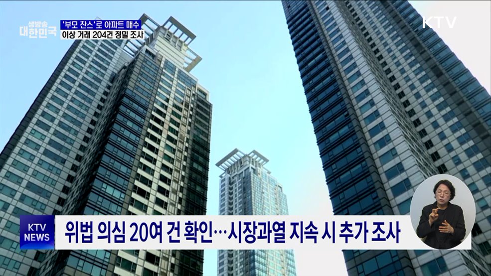 '부모 찬스'로 아파트 매수···이상 거래 204건 정밀 조사