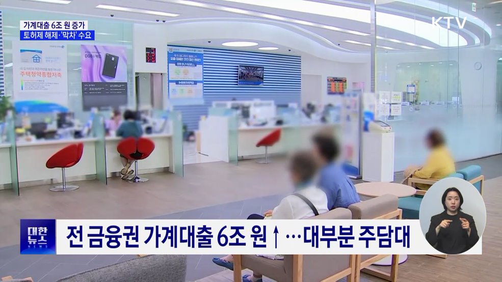 토허제 해제·'막차' 수요···가계대출 6조 원 증가