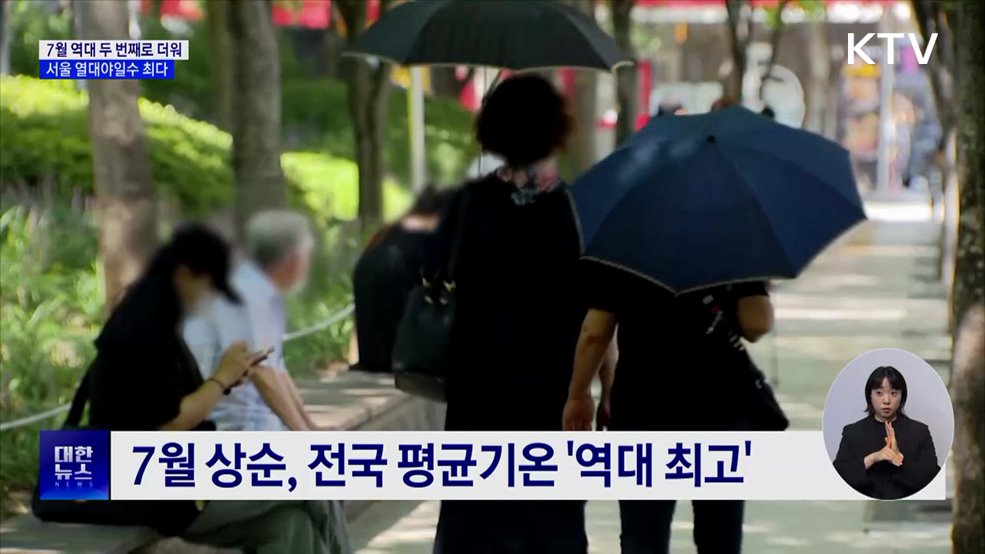 7월, 역대 두 번째로 뜨거웠다···서울 열대야 일수 최다