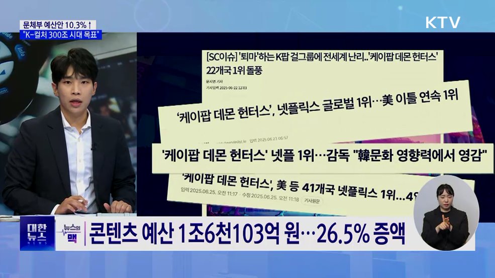 문체부 예산안 10.3%↑···"K-컬처 300조 시대 목표" [뉴스의 맥]