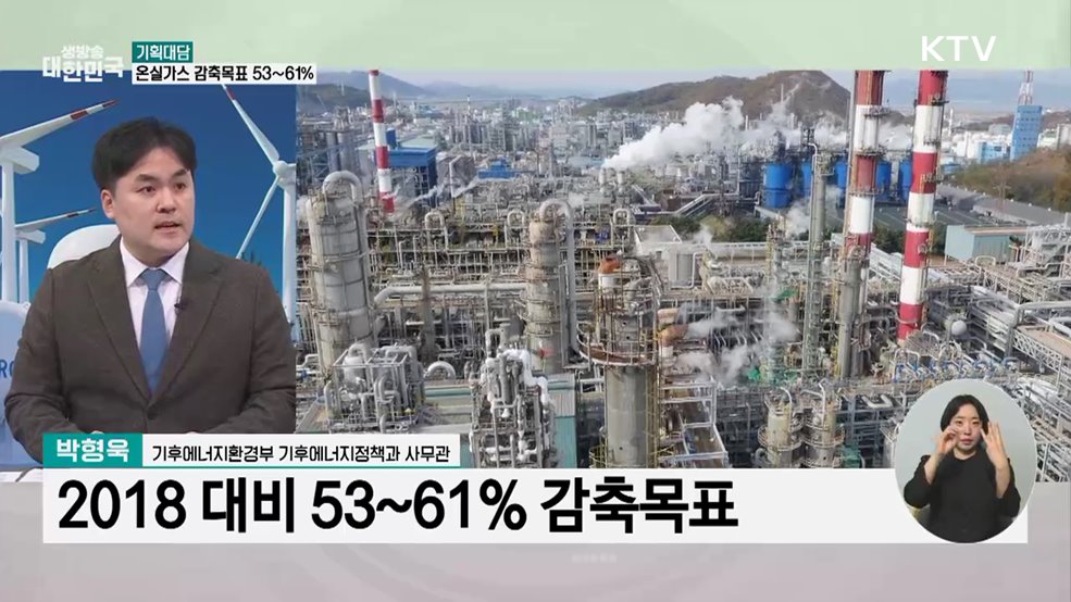 온실가스 감축목표 53∼61%