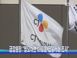 금감원장 "필요하면 CJ그룹 금융거래 조사"