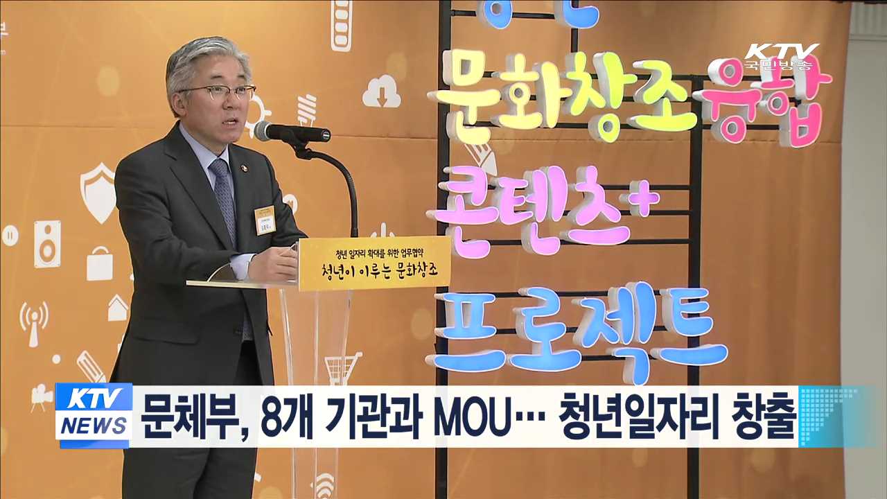 문체부, 8개 기관과 MOU…청년일자리 창출