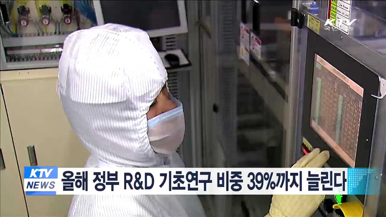 올해 정부 R&D 기초연구 비중 39%까지 늘린다