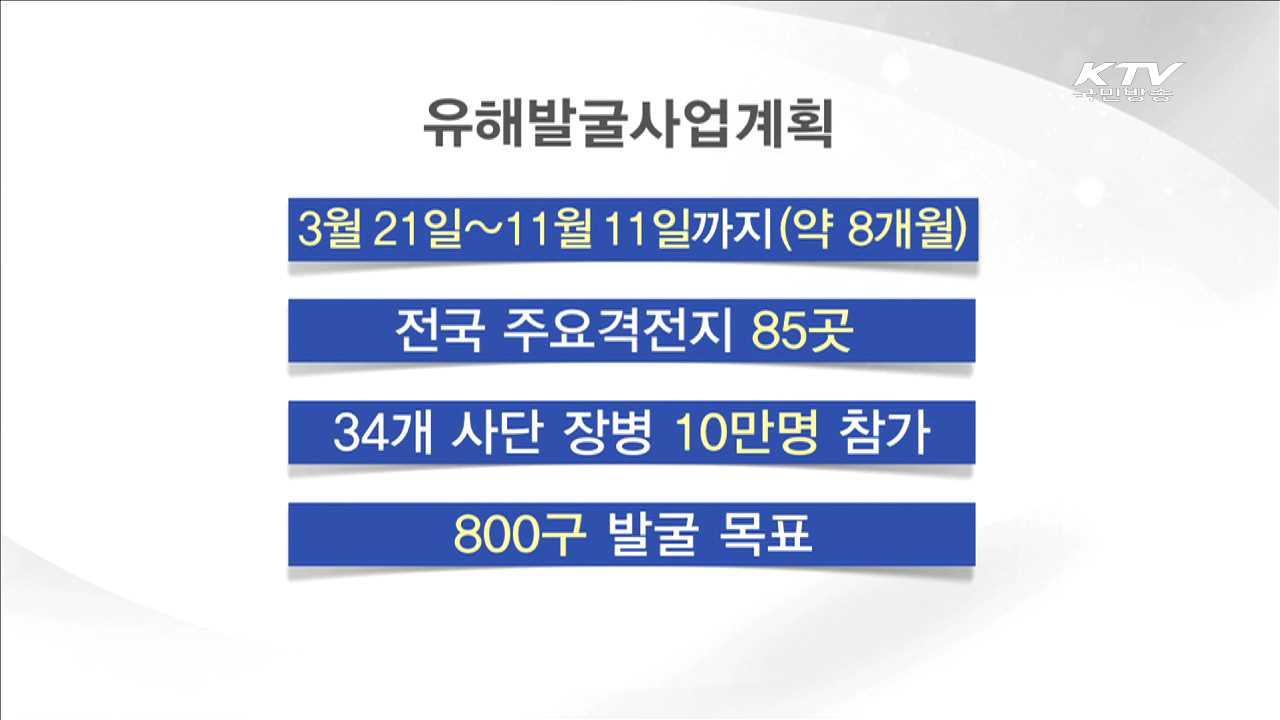 6·25 전사자 유해발굴 시작…800구 발굴 목표