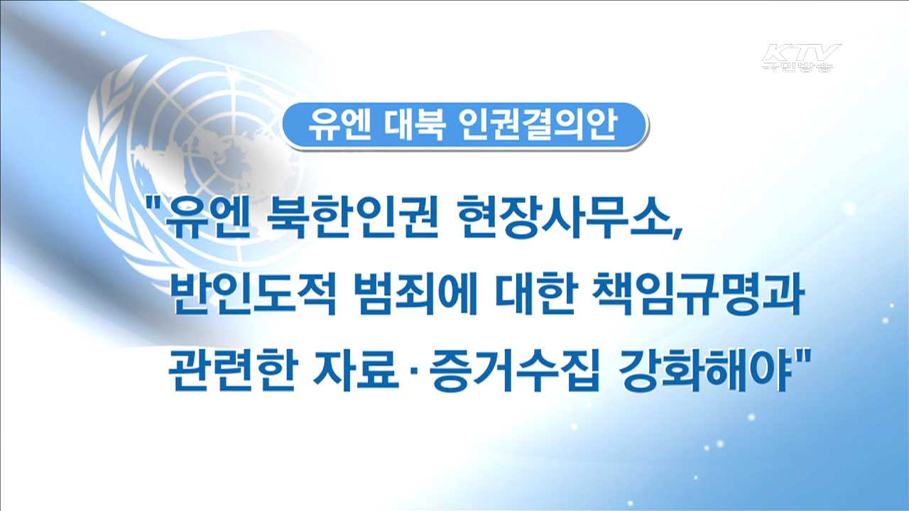 유엔, 대북인권결의안 채택…정부 '환영'