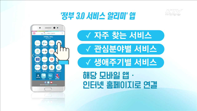 손끝으로 만나는 '정부3.0 서비스 알리미'앱 출시