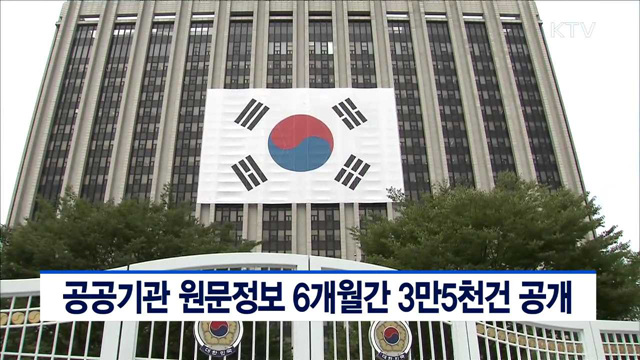 공공기관 원문정보 6개월간 3만5천건 공개