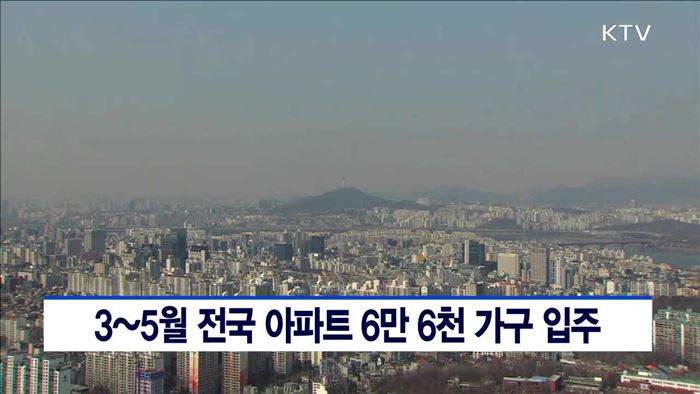 3~5월 전국 아파트 6만6천가구 입주