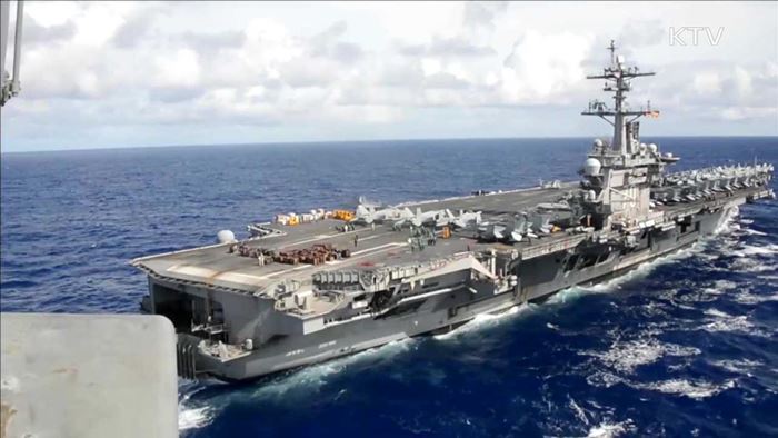 "칼빈슨호 배치는 통상 작전"…'4월 위기설' 일축