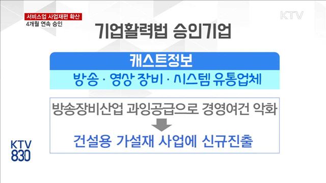 4개월 연속 서비스업 사업재편 승인