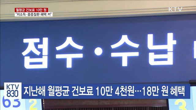 건보료 월평균 10만원…"저소득·중증질환 혜택 커"
