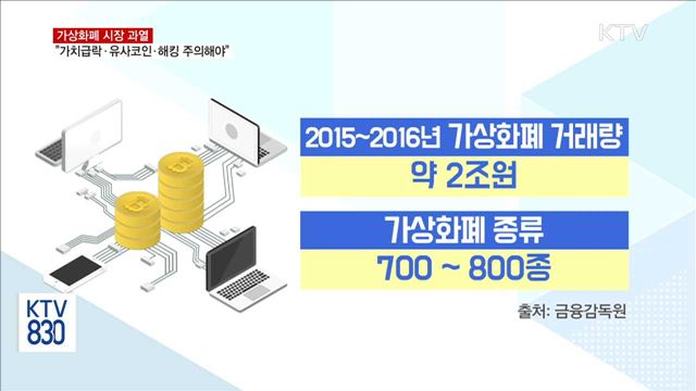 가상화폐 과열…"가치급락·유사코인·해킹 주의해야"