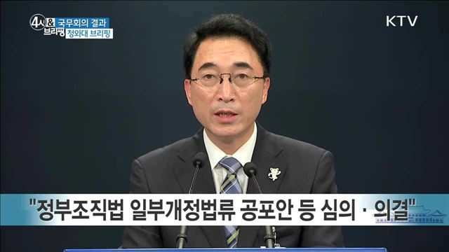 국무회의 결과 청와대 브리핑