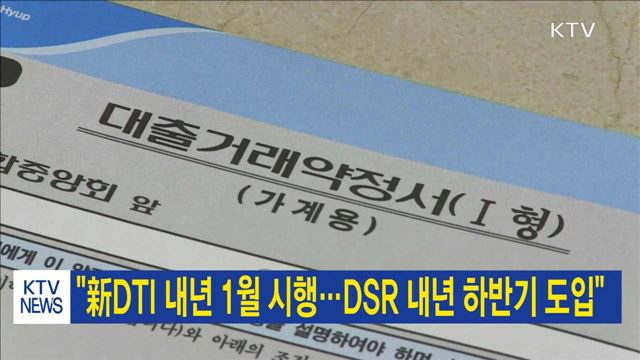 "新DTI 내년 1월 시행…DSR 내년 하반기 도입"