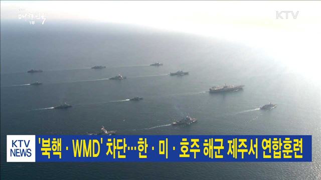'북핵·WMD' 차단…한·미·호주 해군 제주서 연합훈련