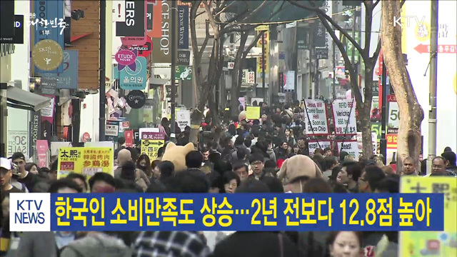 한국인 소비만족도 상승…2년 전보다 12.8점 높아