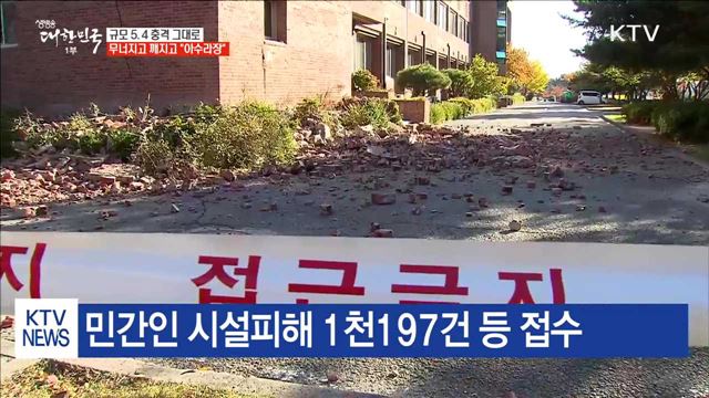 규모 5.4 충격 그대로…"무너지고 깨지고 아수라장"