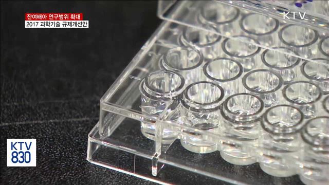 잔여배아 연구범위 확대…2017 과학기술 규제개선안