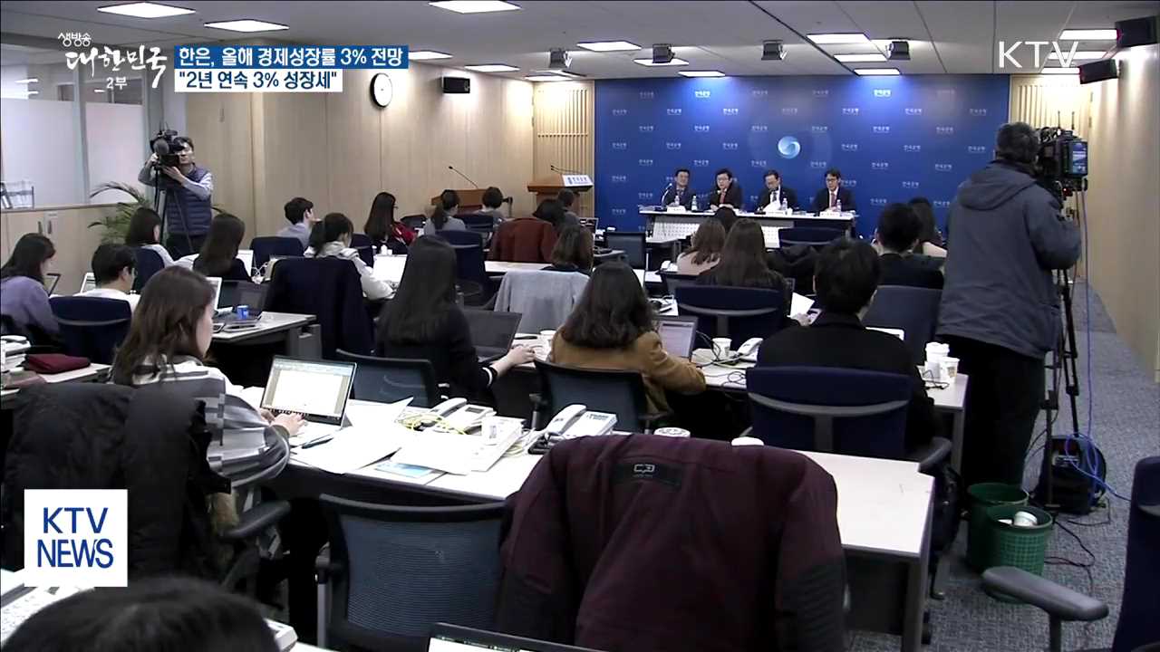 한국은행 올해 경제 성장률 3% 전망…2년 연속 3% 성장세