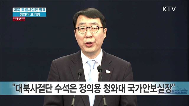 대북 특별사절단 발표 청와대 브리핑