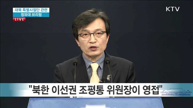 대북 특별사절단 관련 청와대 브리핑