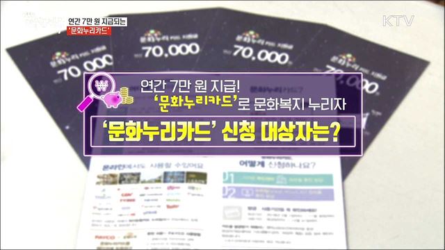 연간 7만 원 지급! '문화누리카드'로 문화복지 누리자