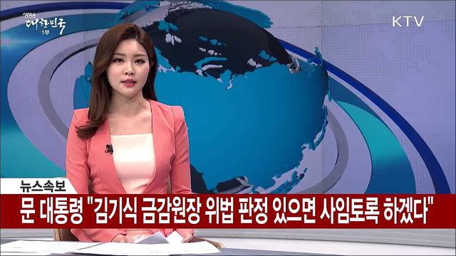 문 대통령 "김기식 금감원장 위법 판정 있으면 사임토록 하겠다"