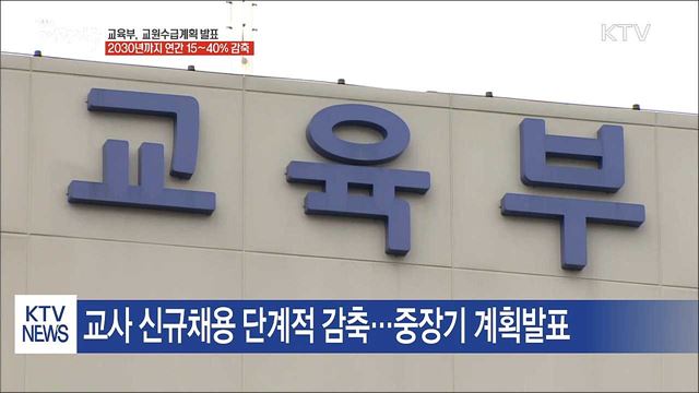 '학생 수 감소'에 2030년까지 선발 교원 감축