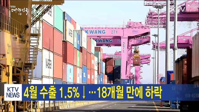 4월 수출 1.5%↓...18개월 만에 하락