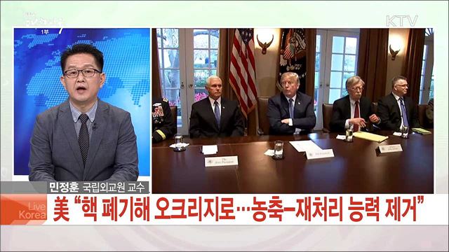 美 주도로 北 핵무기 제거 - 美, 핵검증 직접 주도 의지