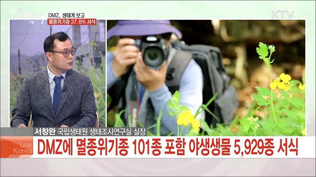 DMZ, 생태계 보고 멸종위기종 37.8% 서식