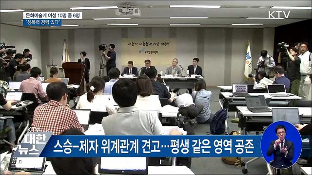 문화예술계 여성 10명 중 6명 "성폭력 경험 있다"