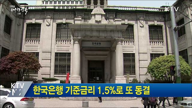한국은행 기준금리 1.5%로 또 동결