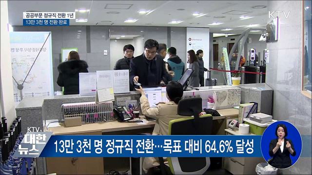 공공부문 정규직 전환 1년···13만 3천 명 전환