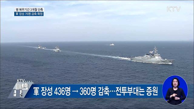 병 복무기간 3개월 단축···군 장성 76명 감축