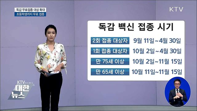 독감 무료접종 대상 확대···다음 달 접종 시작
