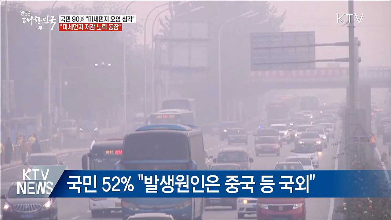 국민 90% "미세먼지 오염 심각"···"저감 노력 동참"