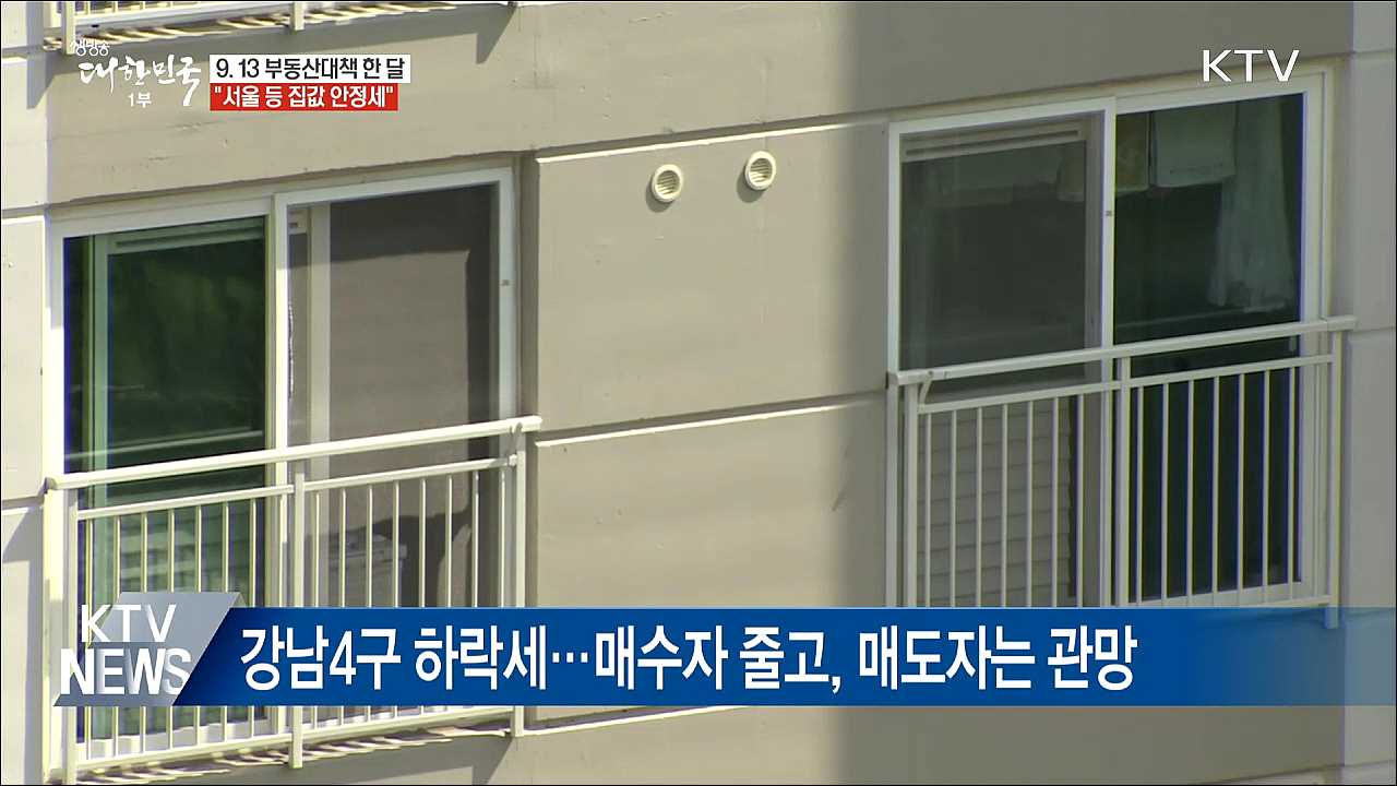 9.13 부동산대책 한 달···"서울 등 집값 안정세"