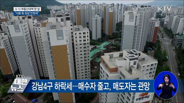 9.13 부동산대책 한 달···"서울 등 집값 안정세"