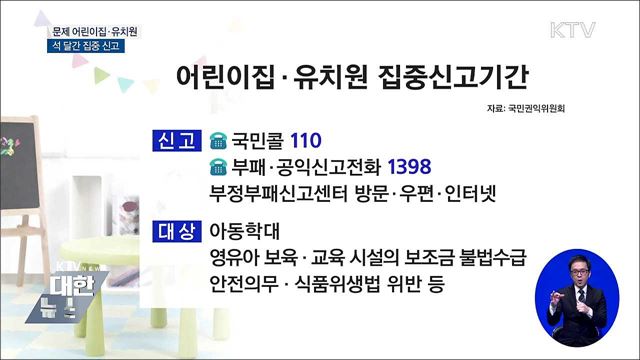 "어린이집·유치원의 비리·학대 신고하세요"