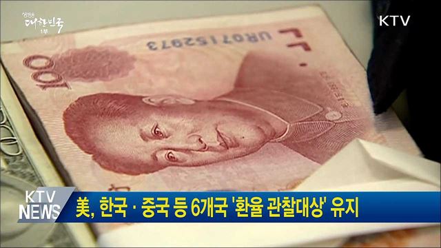 美, 한국·중국 등 6개국 '환율 관찰대상' 유지