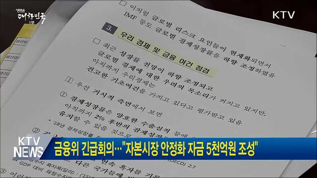 금융위 긴급회의···"자본시장 안정화 자금 5천억원 조성"
