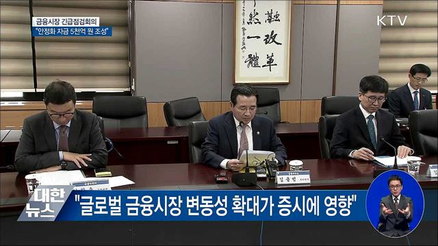 금융시장 긴급회의···"안정화 자금 5천억 원 조성"