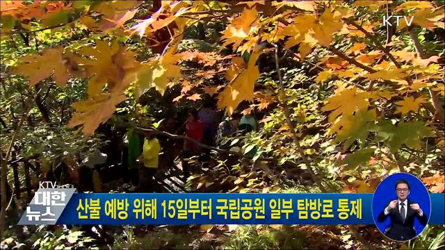 산불 예방 위해 15일부터 국립공원 일부 탐방로 통제