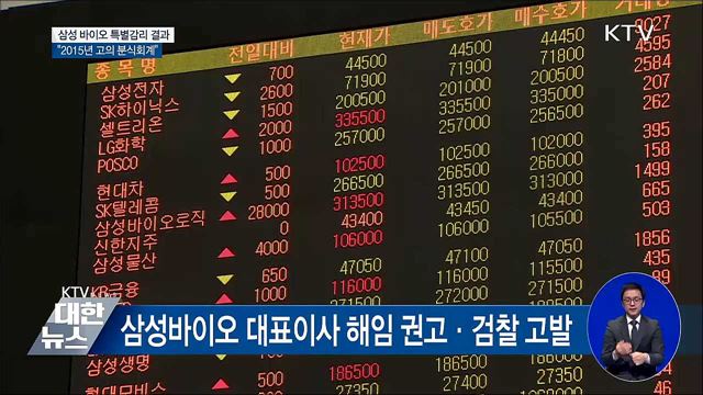 증선위 "삼성바이오 고의 분식회계"···매매거래 정지