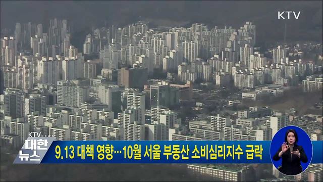9.13 대책 영향···10월 서울 부동산 소비심리지수 급락