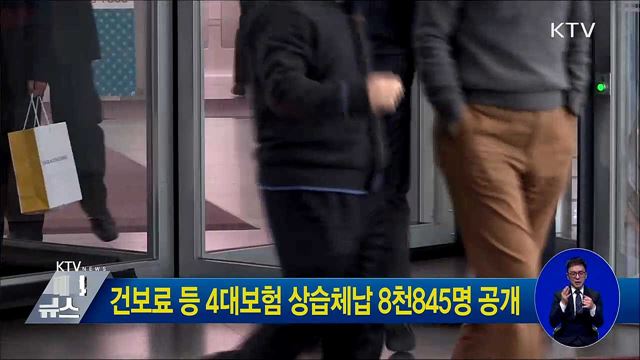 건보료 등 4대보험 상습체납 8천845명 공개